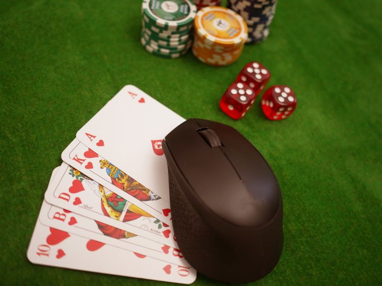 computer mouse and cards